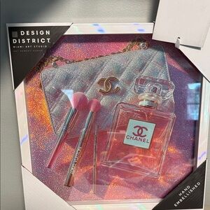 CHANEL Pink Holographic Perfume & Makeup Art Print